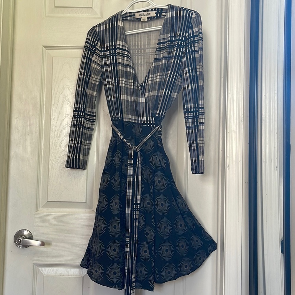 Diane von Furstenberg Wrap Dress long sleeves